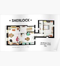 Floorplan of Sherlock Holmes apartment from BBCs Poster