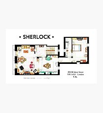 Floorplan of Sherlock Holmes apartment from BBCs Photographic Print