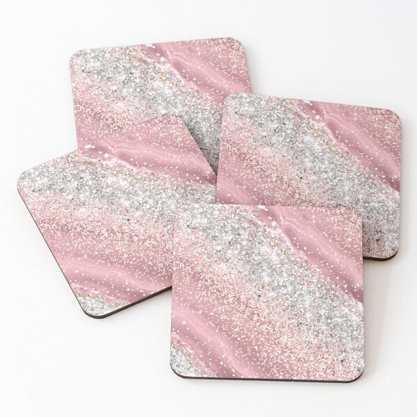 Item preview, Glitter Pink Silver Agate designed and sold by Gymmer-Life.