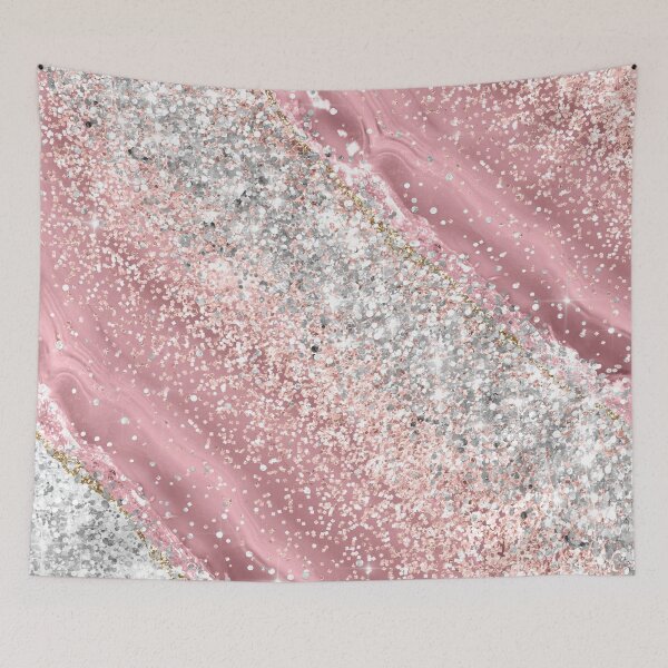 Item preview, Glitter Pink Silver Agate designed and sold by Gymmer-Life.