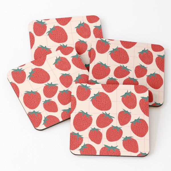 Item preview, Red strawberries pattern designed and sold by Elbuenlimon.