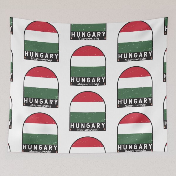 Item preview, Hungary Flag Emblem Distressed Vintage designed and sold by KrisSidDesigns.