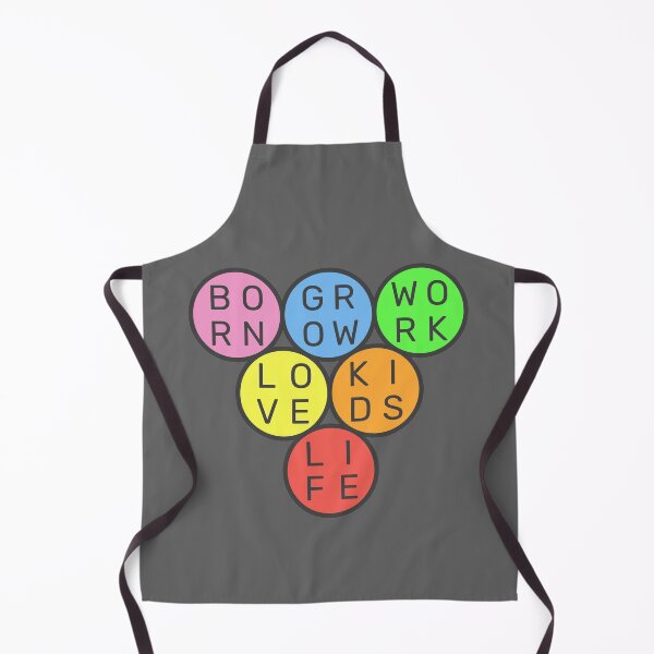 Item preview, Life Cycle Quote - Born Grow Work Love Kids - Upside down circles Pyramid - Pastel colors rainbow - Dark text - Violet to red designed and sold by RainbowWordLand.