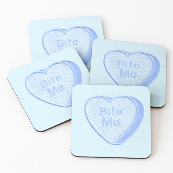 Item preview, Bite Me, Patch, Heart, Aesthetic Blue designed and sold by Inspired Life Creative.