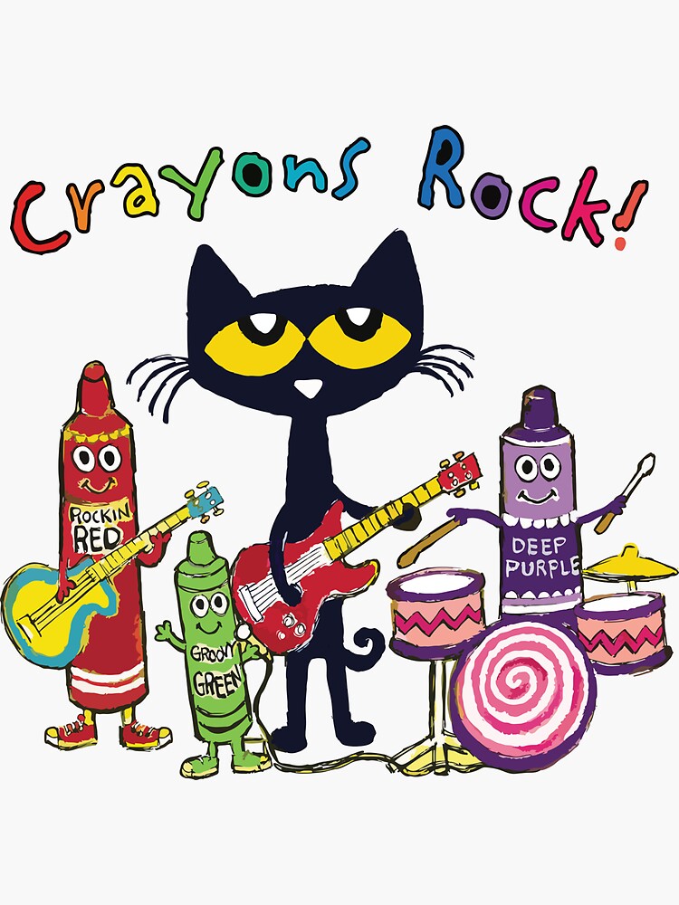 "Crayons Rock ! Pete the cat and his Red Guitar and Green, Red, Purple ...