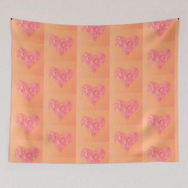 Item preview, Pink Sea Glass in Heart Shape on Pastel Peachy Pink Background Beach Vibes designed and sold by Beachy.