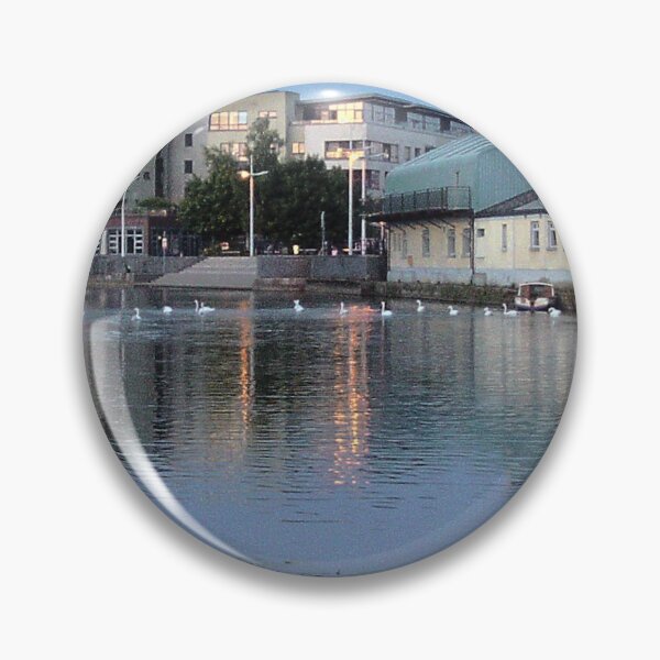 Item preview, Carlow Ireland, light reflections on River Barrow & Swans at dusk designed and sold by dublinprints.