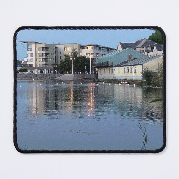Item preview, Carlow Ireland, light reflections on River Barrow & Swans at dusk designed and sold by dublinprints.