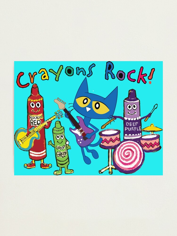 Lámina fotográfica «¡Pete el gato Crayons Rock! Pete su guitarra roja y