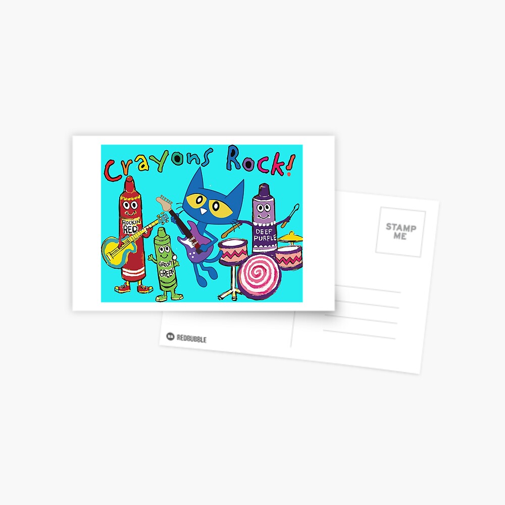 "Pete the cat Crayons Rock ! Pete his Red Guitar and Green, Red, Purple