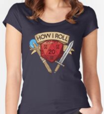 How I Roll d20 Dungeons and Dragons Dice RPG Women's Fitted Scoop T-Shirt