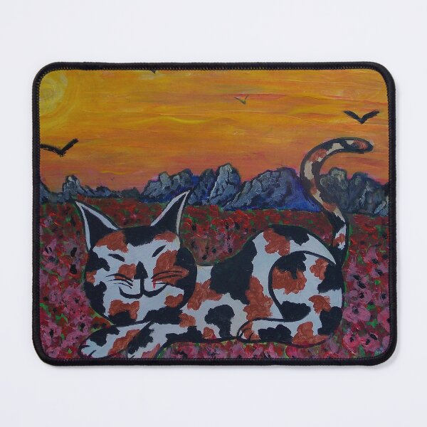 Item preview, Mighty Moggy in Poppy field designed and sold by George Hutton Hunter.