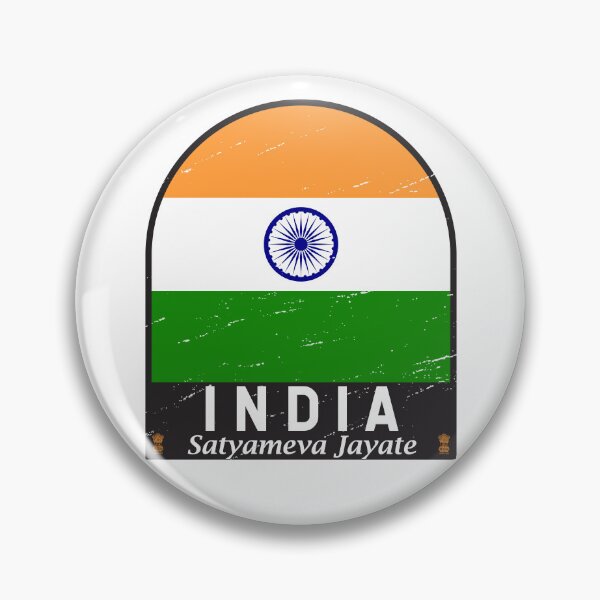 Item preview, India Flag Emblem Distressed Vintage designed and sold by KrisSidDesigns.