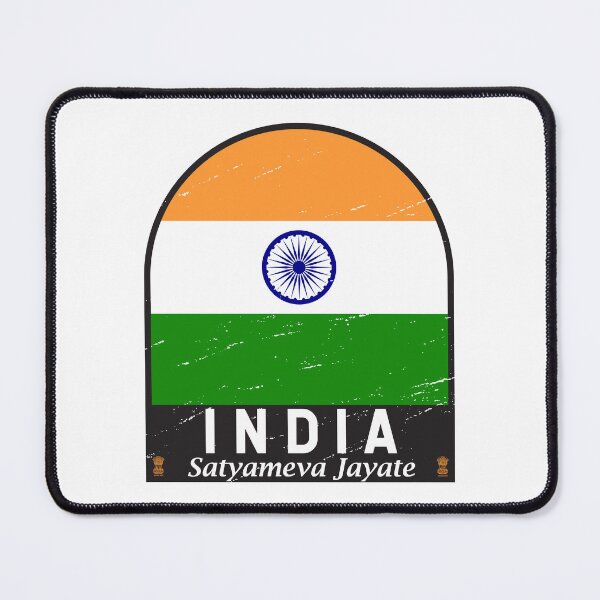 Item preview, India Flag Emblem Distressed Vintage designed and sold by KrisSidDesigns.