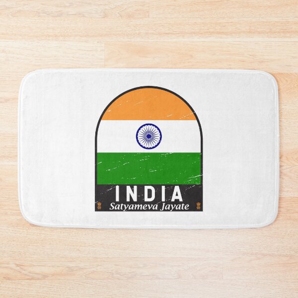 Item preview, India Flag Emblem Distressed Vintage designed and sold by KrisSidDesigns.