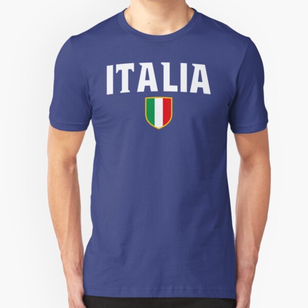 Italia Flag Emblem Slim Fit T-Shirt