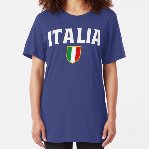 Italia Flag Emblem Slim Fit T-Shirt