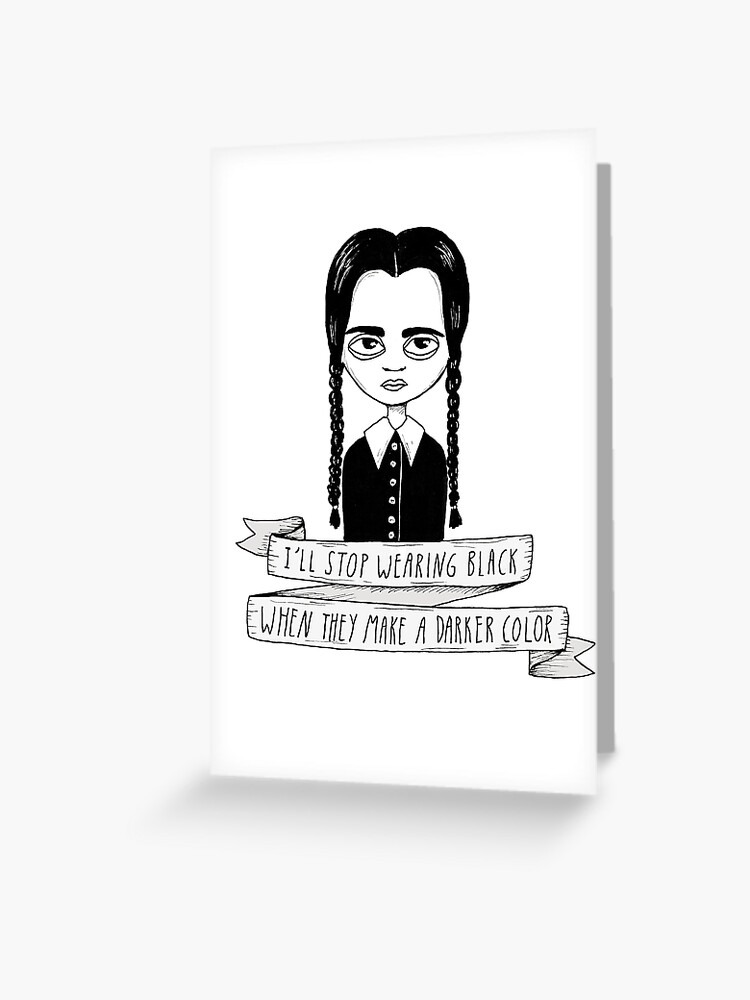 Carte de vœux for Sale avec l'œuvre « Joyeux anniversaire par mercredi  Addams Carte de vœux » de l'artiste BLUDeni