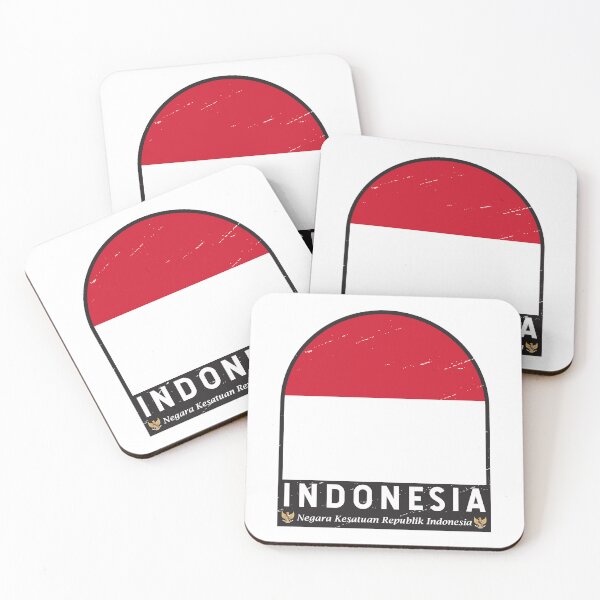 Artikelvorschau, Indonesien-Flaggen-Emblem im Used-Look entworfen und verkauft von KrisSidDesigns.