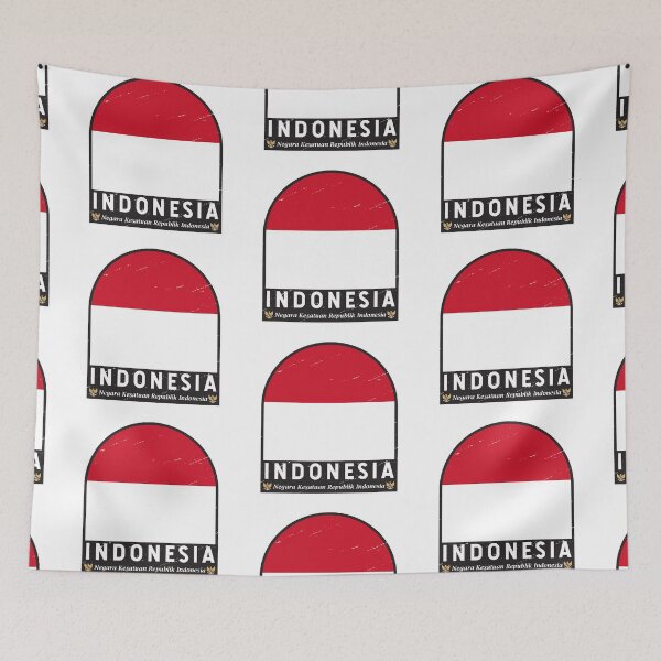 Item preview, Indonesia Flag Emblem Distressed Vintage designed and sold by KrisSidDesigns.