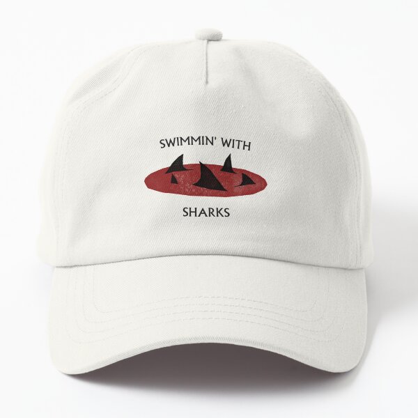 Vista previa del artículo con la obra «Imagina tiburones, nada con tiburones», diseñado y vendido por QlickDesign.