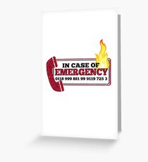It Crowd Inspired - New Emergency Number - 0118 999 881 99 9119 725 3 - Moss and the Fire Greeting Card