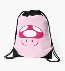 peach mushroom Drawstring Bag