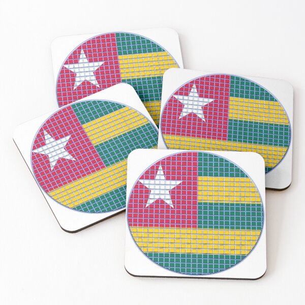 Item preview, Togo Flag Rounded - Squares Pixel  designed and sold by MoonElite.