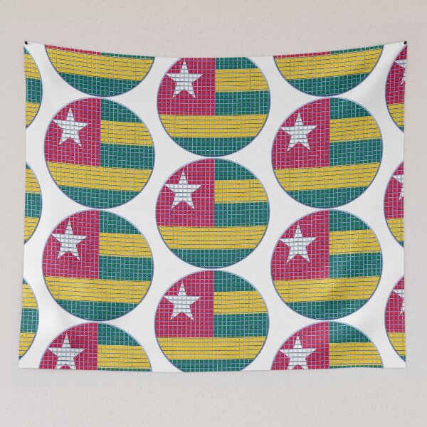 Item preview, Togo Flag Rounded - Squares Pixel  designed and sold by MoonElite.