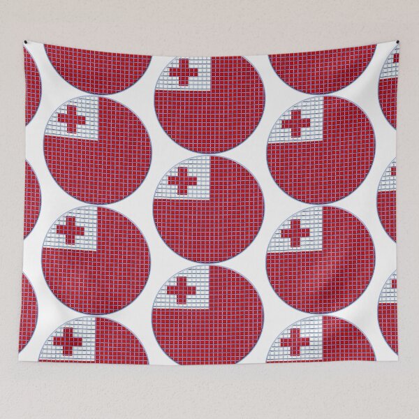 Item preview, Tonga Flag Rounded - Squares Pixel  designed and sold by MoonElite.