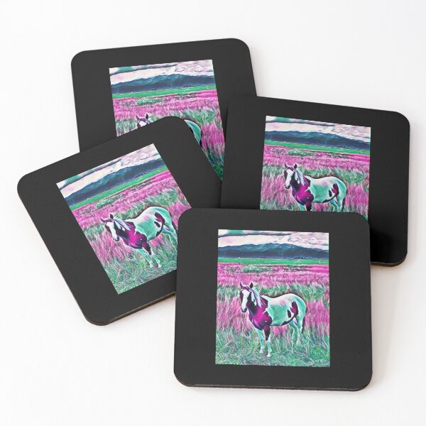 Item preview, Mustang In Field Mountains designed and sold by teewearstyle.
