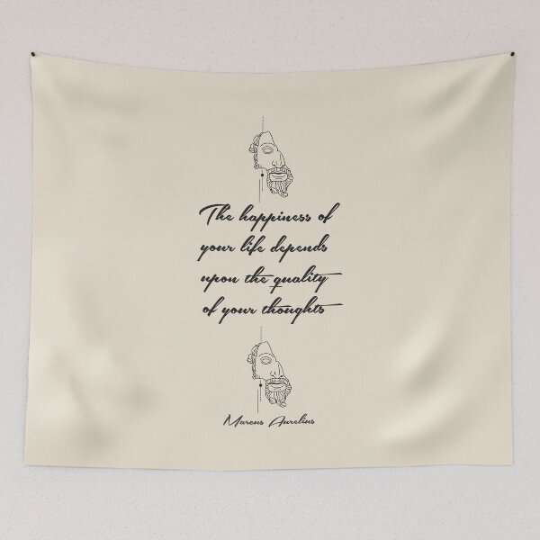 Item preview, Marcus Aurelius - Stoic Caesar - The happiness of your life depends on the quality of your thoughts..- Stoicism quote designed and sold by ArcFoundationCo.