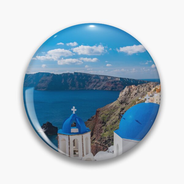 Item preview, Oia, Greece, Cobalt Blue Sea, Summer Day designed and sold by newburyboutique.