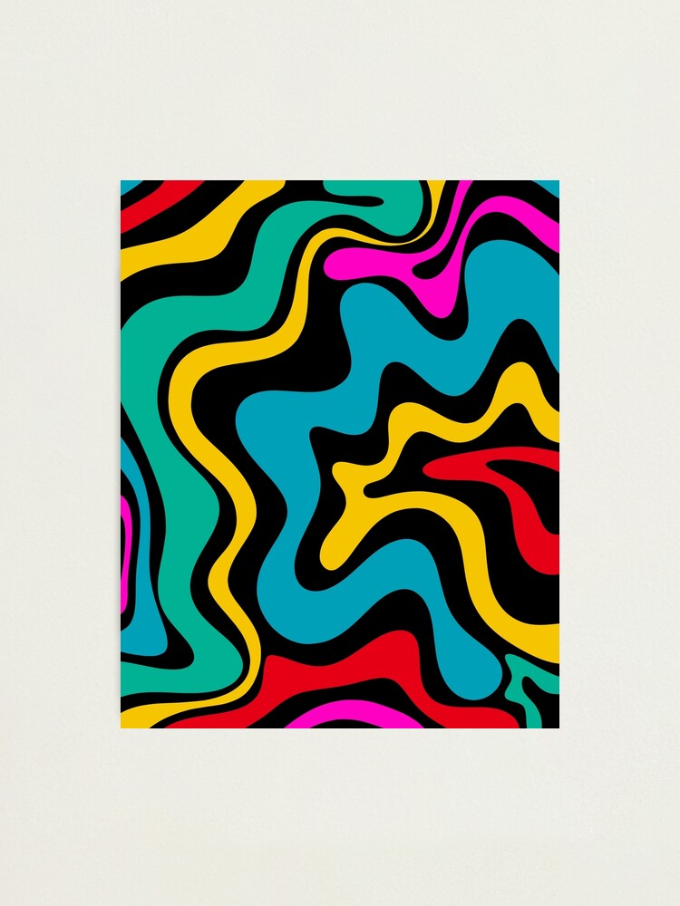 Retro Liquid Swirl Colorful 80s Abstract Pattern