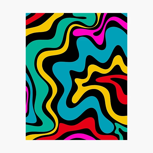 Retro Liquid Swirl Colorful 80s Abstract Pattern