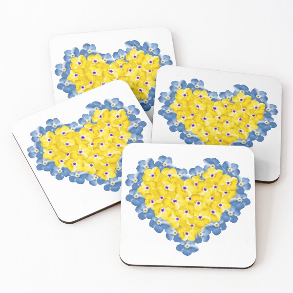 Item preview, Blue And Yellow Ukrainian Floral Heart Flag designed and sold by Digi Artworks Store.
