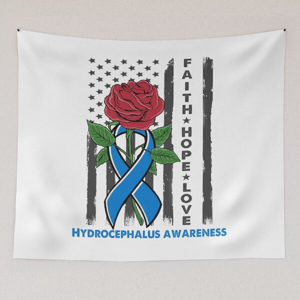 Item preview, Faith Hope Love Hydrocephalus Awareness American Flag designed and sold by Kohend.