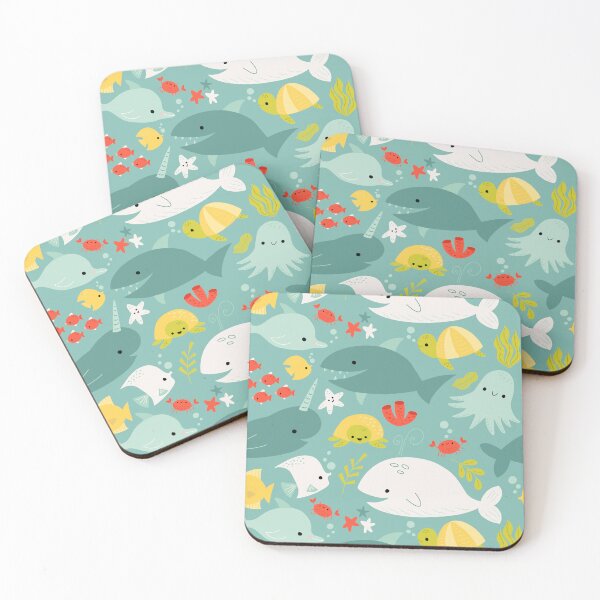 Item preview, Under the Sea Shark Whale Dolphin on Blue designed and sold by Heather Rosas.