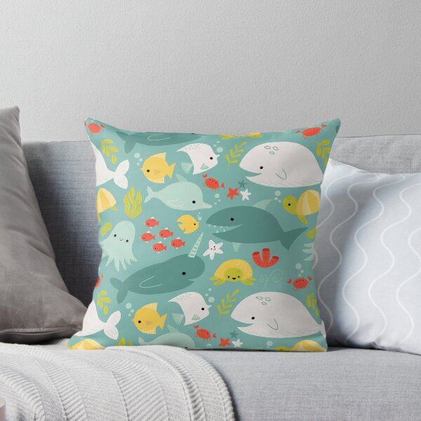 Item preview, Under the Sea Shark Whale Dolphin on Blue designed and sold by Heather Rosas.