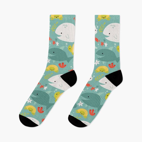 Item preview, Under the Sea Shark Whale Dolphin on Blue designed and sold by Heather Rosas.