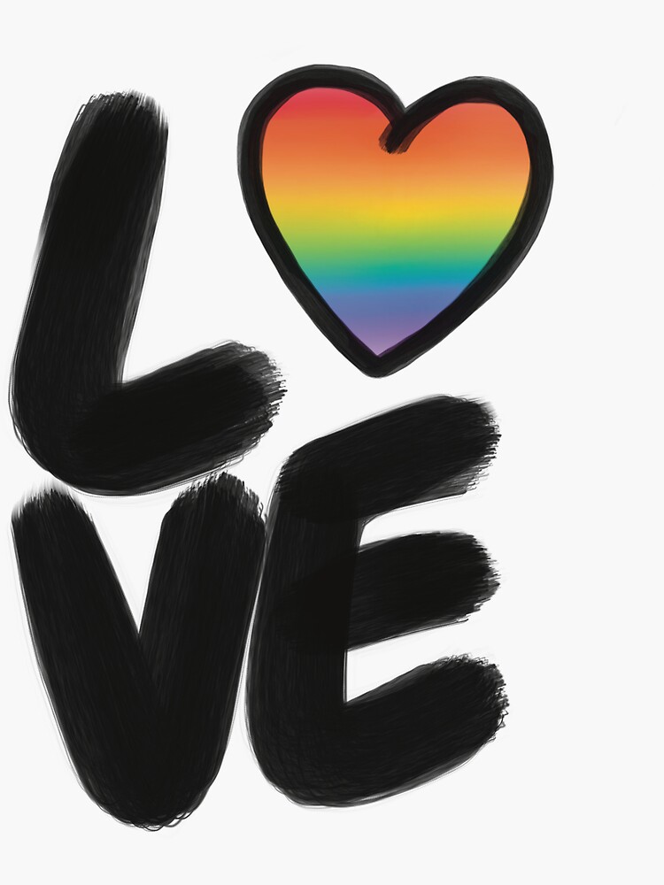 Rainbow Love Sticker For Sale By Andybananie Redbubble