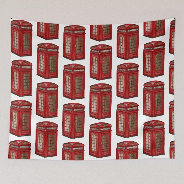 Item preview, Watercolor British Telephone Booth Illustration designed and sold by Malu-Iriarte.