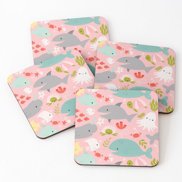 Item preview, Under the Sea Shark Whale Dolphin on Pink designed and sold by Heather Rosas.