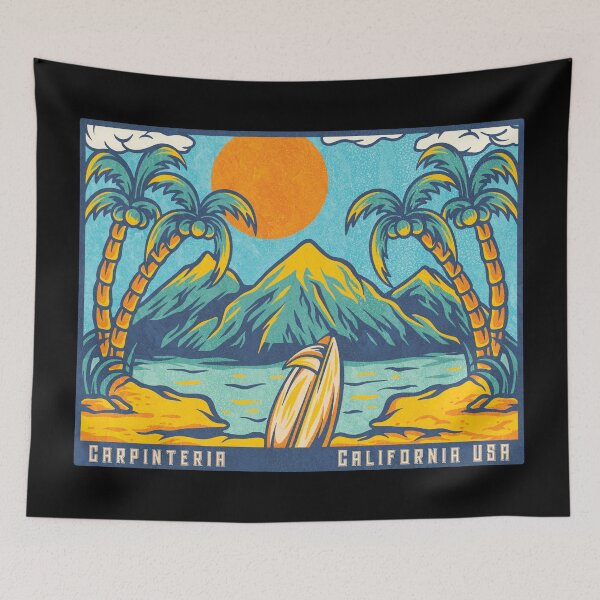 Item preview, Carpinteria Beach Palm Mountains designed and sold by LanikaiBeach.