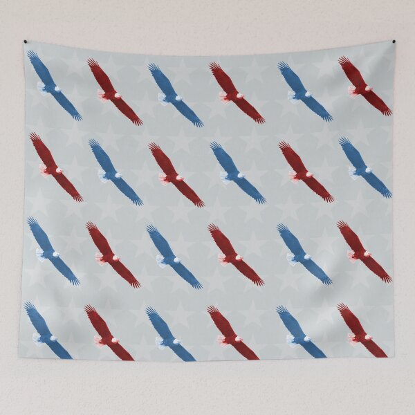 Item preview, Red, white, and blue bald eagle pattern over stars designed and sold by Thomas Dossman.