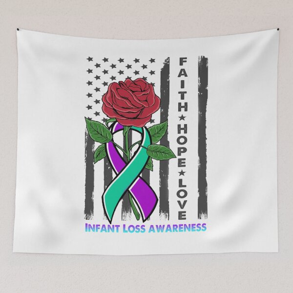 Item preview, Faith Hope Love Infant Loss Awareness American Flag designed and sold by Kohend.