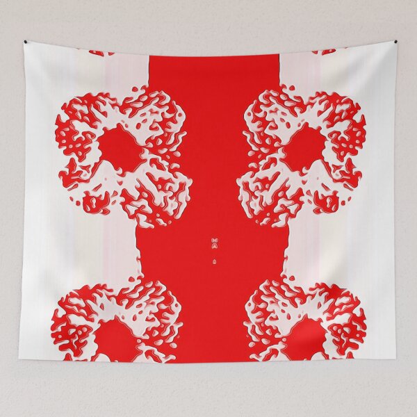 Item preview, Flowers and Stripes in Red and White designed and sold by fatenanwar.