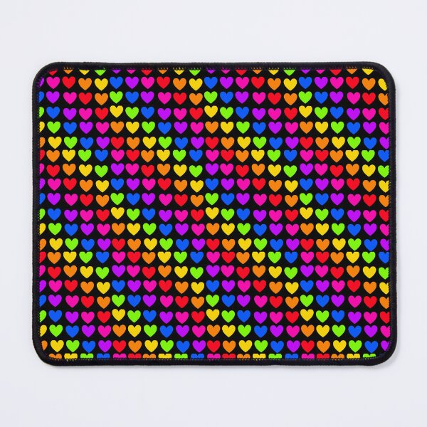 Item preview, Rainbow Heart Pattern (Black Background) designed and sold by AshleeBathroom.