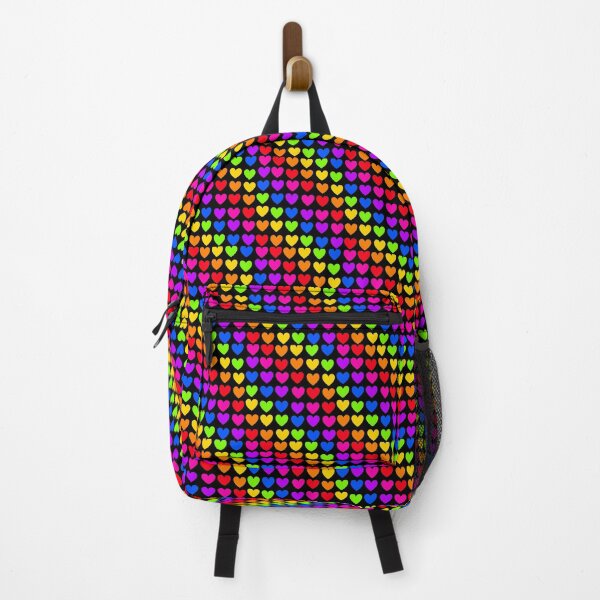 Item preview, Rainbow Heart Pattern (Black Background) designed and sold by AshleeBathroom.