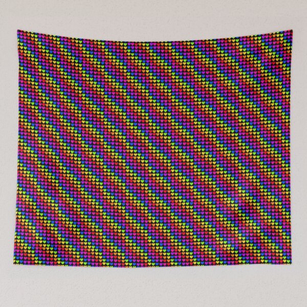 Item preview, Rainbow Heart Pattern (Black Background) designed and sold by AshleeBathroom.